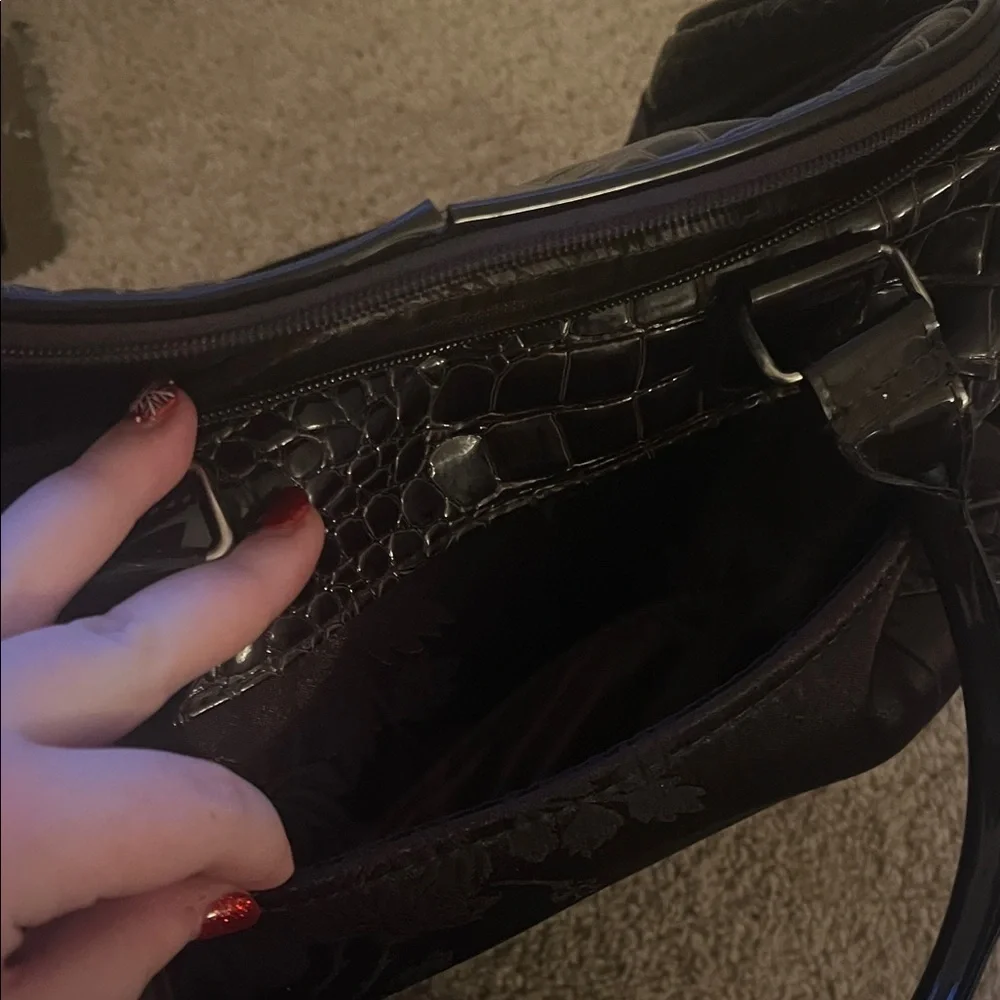 faux leather makeup bag